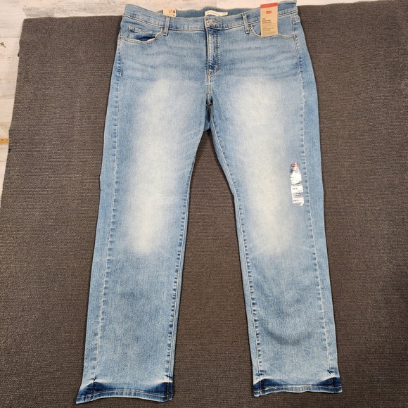 Levi's Denim - Levi's 314 Shaping Straight Jeans Women 22W M Blue Stellar Stretch Mid Rise NWT